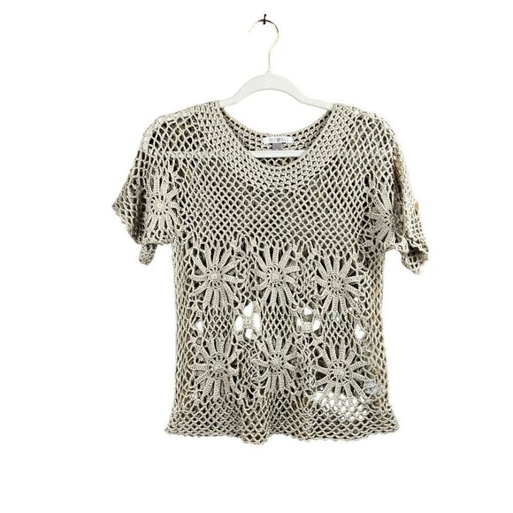 Roz & Ali Tops - Roz & Ali Women's Tan Knitted Top